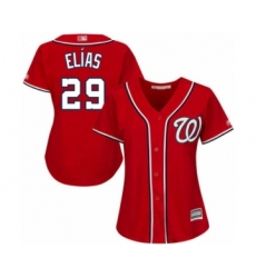 Women's Washington Nationals #29 Roenis Elias Authentic Red Alternate 1 Cool Base Baseball Player Jersey