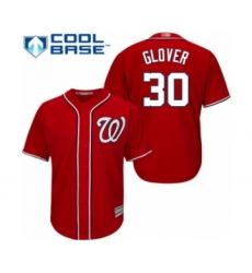 Youth Washington Nationals #30 Koda Glover Authentic Red Alternate 1 Cool Base Baseball Player Jersey