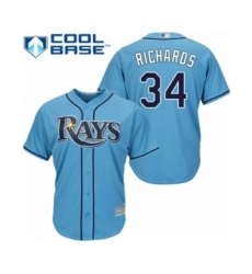 Youth Tampa Bay Rays #34 Trevor Richards Authentic Light Blue Alternate 2 Cool Base Baseball Player Jersey