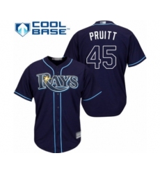 Youth Tampa Bay Rays #45 Austin Pruitt Authentic Navy Blue Alternate Cool Base Baseball Player Jersey