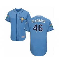 Men's Tampa Bay Rays #46 Jose Alvarado Light Blue Flexbase Authentic Collection Baseball Player Jersey