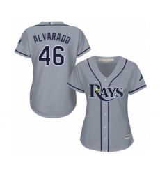 Women's Tampa Bay Rays #46 Jose Alvarado Authentic Grey Road Cool Base Baseball Player Jersey