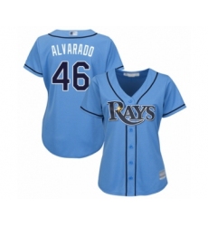 Women's Tampa Bay Rays #46 Jose Alvarado Authentic Light Blue Alternate 2 Cool Base Baseball Player Jersey