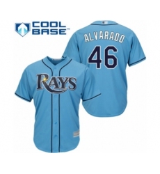 Youth Tampa Bay Rays #46 Jose Alvarado Authentic Light Blue Alternate 2 Cool Base Baseball Player Jersey