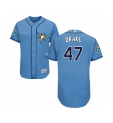 Men's Tampa Bay Rays #47 Oliver Drake Light Blue Flexbase Authentic Collection Baseball Player Jersey