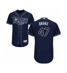 Men's Tampa Bay Rays #47 Oliver Drake Navy Blue Alternate Flex Base Authentic Collection Baseball Player Jersey