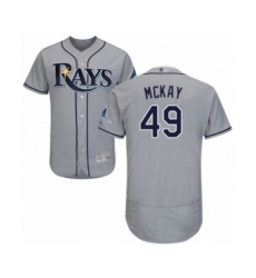 Men's Tampa Bay Rays #49 Brendan McKay Grey Road Flex Base Authentic Collection Baseball Player Jersey