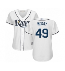 Women's Tampa Bay Rays #49 Brendan McKay Authentic White Home Cool Base Baseball Player Jersey