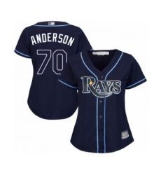 Women's Tampa Bay Rays #70 Nick Anderson Authentic Navy Blue Alternate Cool Base Baseball Player Jersey