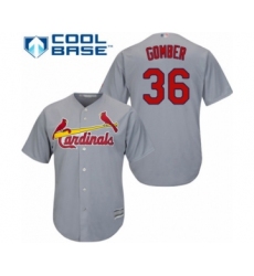 Youth St. Louis Cardinals #36 Austin Gomber Authentic Grey Road Cool Base Baseball Player Jersey