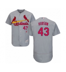 Men's St. Louis Cardinals #43 Dakota Hudson Grey Road Flex Base Authentic Collection Baseball Player Jersey