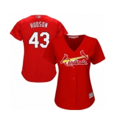 Women's St. Louis Cardinals #43 Dakota Hudson Authentic Red Alternate Cool Base Baseball Player Jersey