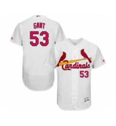 Men's St. Louis Cardinals #53 John Gant White Home Flex Base Authentic Collection Baseball Player Jersey