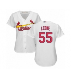 Women's St. Louis Cardinals #55 Dominic Leone Authentic White Home Cool Base Baseball Player Jersey