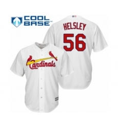 Youth St. Louis Cardinals #56 Ryan Helsley Authentic White Home Cool Base Baseball Player Jersey