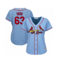 Women's St. Louis Cardinals #63 Edmundo Sosa Authentic Light Blue Alternate Cool Base Baseball Player Jersey