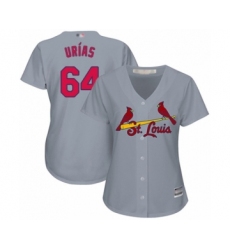 Women's St. Louis Cardinals #64 Ramon Urias Authentic Grey Road Cool Base Baseball Player Jersey