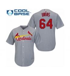 Youth St. Louis Cardinals #64 Ramon Urias Authentic Grey Road Cool Base Baseball Player Jersey