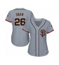Women's San Francisco Giants #26 Chris Shaw Authentic Grey Road 2 Cool Base Baseball Player Jersey
