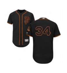 Men's San Francisco Giants #34 Mike Gerber Black Alternate Flex Base Authentic Collection Baseball Player Jersey