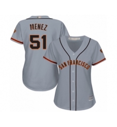 Women's San Francisco Giants #51 Conner Menez Authentic Grey Road Cool Base Baseball Player Jersey