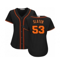 Women's San Francisco Giants #53 Austin Slater Authentic Black Alternate Cool Base Baseball Player Jersey