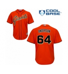 Youth San Francisco Giants #64 Shaun Anderson Authentic Orange Alternate Cool Base Baseball Player Jersey