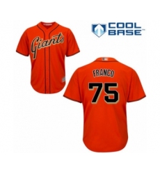 Youth San Francisco Giants #75 Enderson Franco Authentic Orange Alternate Cool Base Baseball Player Jersey