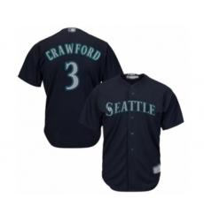 Youth Seattle Mariners #3 J.P. Crawford Authentic Navy Blue Alternate 2 Cool Base Baseball Player Jersey