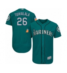 Men's Seattle Mariners #26 Sam Tuivailala Teal Green Alternate Flex Base Authentic Collection Baseball Player Jersey