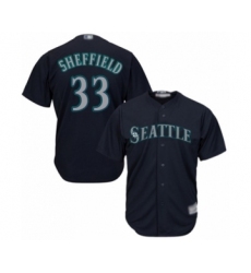 Youth Seattle Mariners #33 Justus Sheffield Authentic Navy Blue Alternate 2 Cool Base Baseball Player Jersey