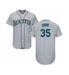 Men's Seattle Mariners #35 Justin Dunn Grey Road Flex Base Authentic Collection Baseball Player Jersey