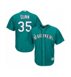 Youth Seattle Mariners #35 Justin Dunn Authentic Teal Green Alternate Cool Base Baseball Player Jersey