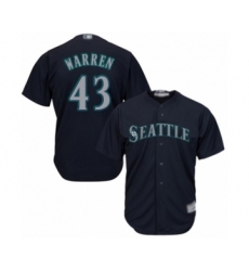 Men's Seattle Mariners #43 Art Warren Replica Navy Blue Alternate 2 Cool Base Baseball Player Jersey