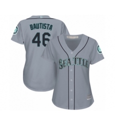 Women's Seattle Mariners #46 Gerson Bautista Authentic Grey Road Cool Base Baseball Player Jersey