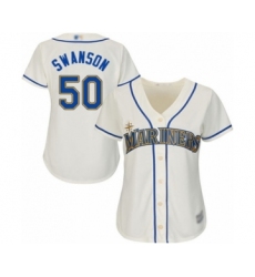 Women's Seattle Mariners #50 Erik Swanson Authentic Cream Alternate Cool Base Baseball Player Jersey
