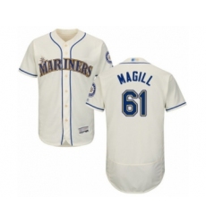 Men's Seattle Mariners #61 Matt Magill Cream Alternate Flex Base Authentic Collection Baseball Player Jersey