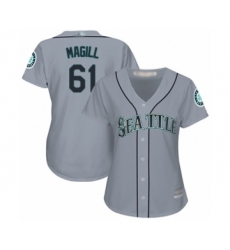 Women's Seattle Mariners #61 Matt Magill Authentic Grey Road Cool Base Baseball Player Jersey