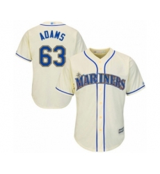 Youth Seattle Mariners #63 Austin Adams Authentic Cream Alternate Cool Base Baseball Player Jersey