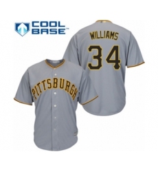 Youth Pittsburgh Pirates #34 Trevor Williams Replica Grey Road Cool Base Baseball Player Jersey