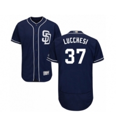 Men's San Diego Padres #37 Joey Lucchesi Navy Blue Alternate Flex Base Authentic Collection Baseball Player Jersey