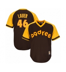 Youth San Diego Padres #46 Eric Lauer Authentic Brown Alternate Cooperstown Cool Base Baseball Player Jersey
