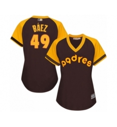 Women's San Diego Padres #49 Michel Baez Authentic Brown Alternate Cooperstown Cool Base Baseball Player Jersey