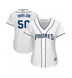 Women's San Diego Padres #50 Adrian Morejon Authentic White Home Cool Base Baseball Player Jersey