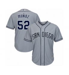 Men's San Diego Padres #52 Andres Munoz Authentic Grey Road Cool Base Baseball Player Jersey