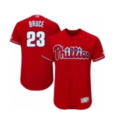 Men's Philadelphia Phillies #23 Jay Bruce Red Alternate Flex Base Authentic Collection Baseball Player Jersey