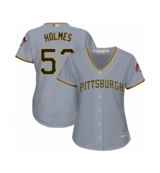 Women's Pittsburgh Pirates #52 Clay Holmes Authentic Grey Road Cool Base Baseball Player Jersey