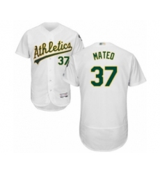 Men's Oakland Athletics #37 Jorge Mateo White Home Flex Base Authentic Collection Baseball Player Jersey