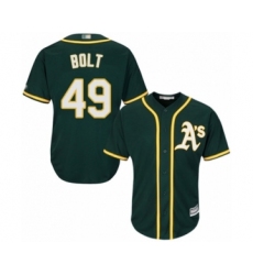 Youth Oakland Athletics #49 Skye Bolt Authentic Green Alternate 1 Cool Base Baseball Player Jersey