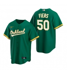 Men's Nike Oakland Athletics #50 Mike Fiers Green Alternate Stitched Baseball Jersey